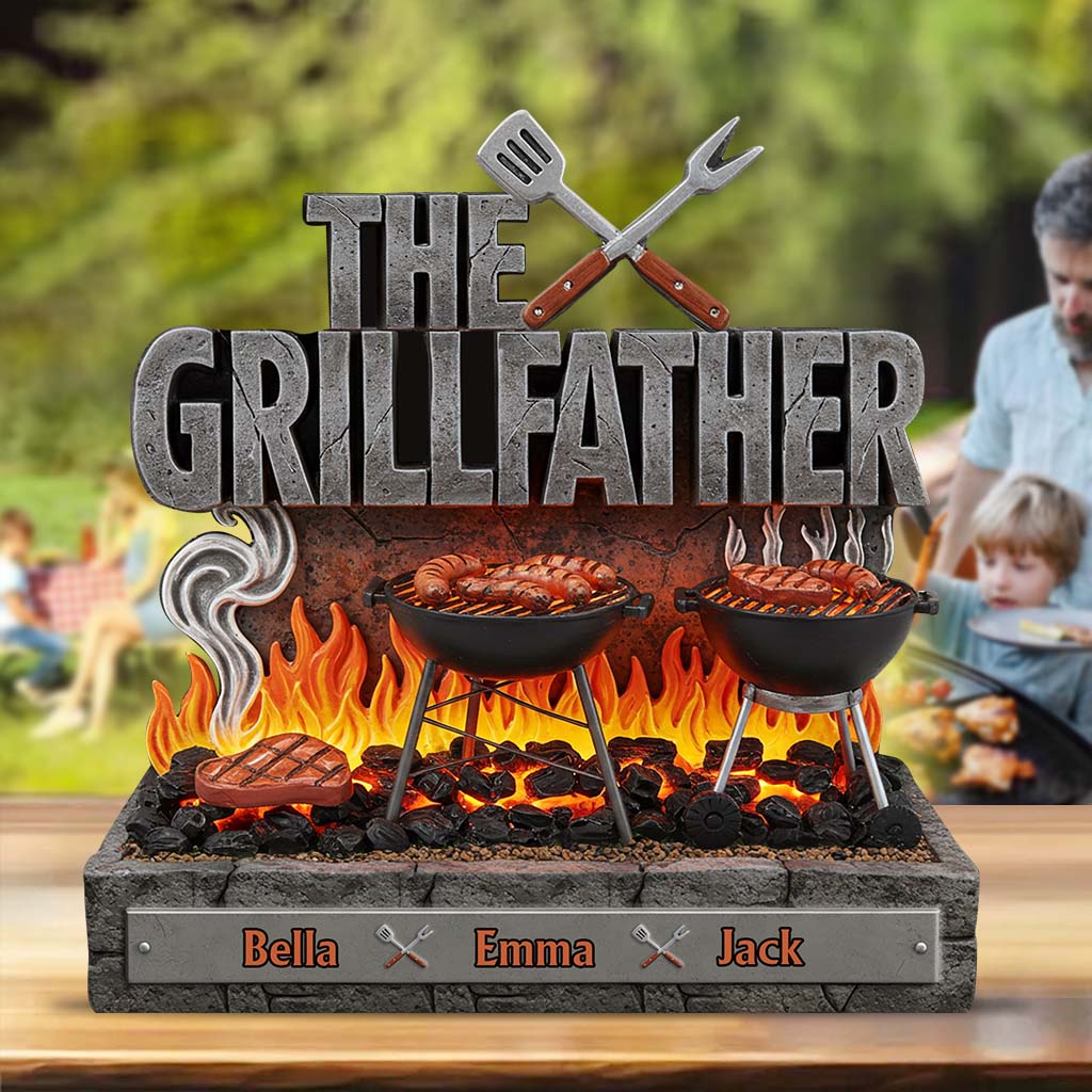 Le Père Grill - Plaque acrylique personnalisée en forme de père