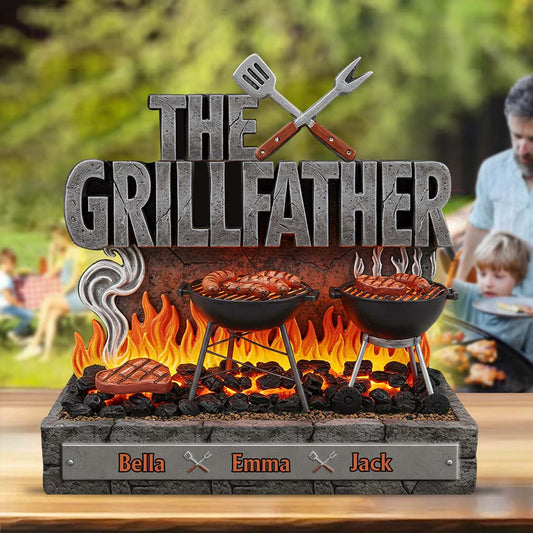 Le Père Grill - Plaque acrylique personnalisée en forme de père
