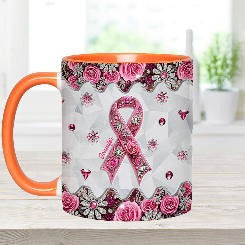 Breast Cancer Awareness - Personalized Breast Cancer Awareness Accent Mug