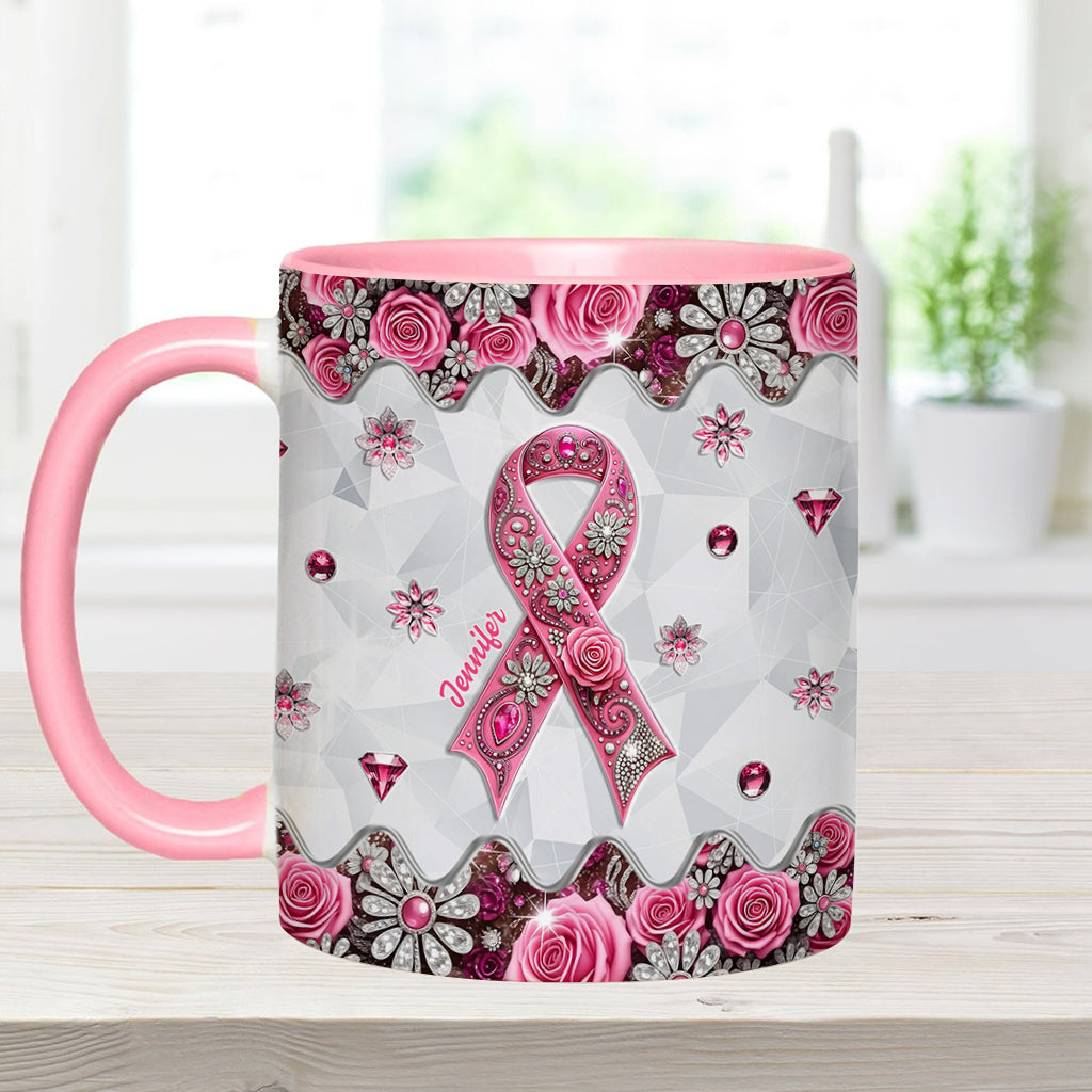 Breast Cancer Awareness - Personalized Breast Cancer Awareness Accent Mug