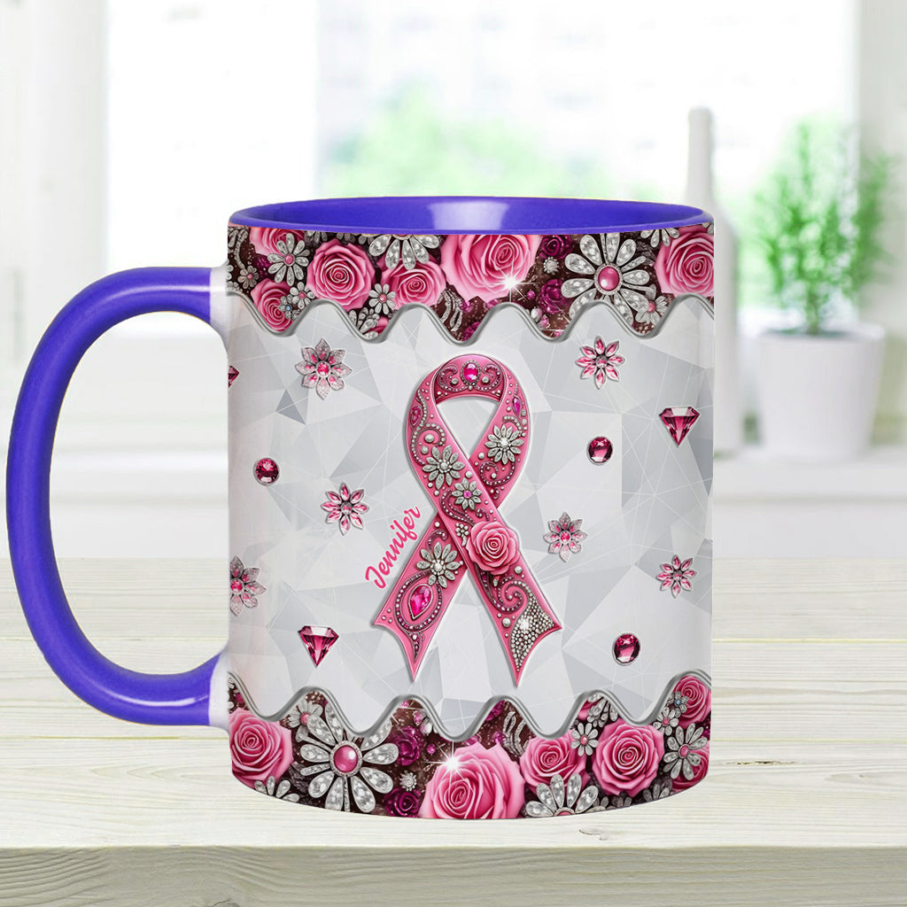 Breast Cancer Awareness - Personalized Breast Cancer Awareness Accent Mug
