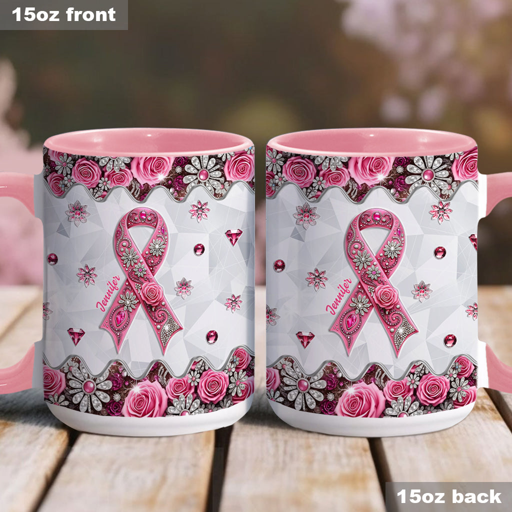 Breast Cancer Awareness - Personalized Breast Cancer Awareness Accent Mug