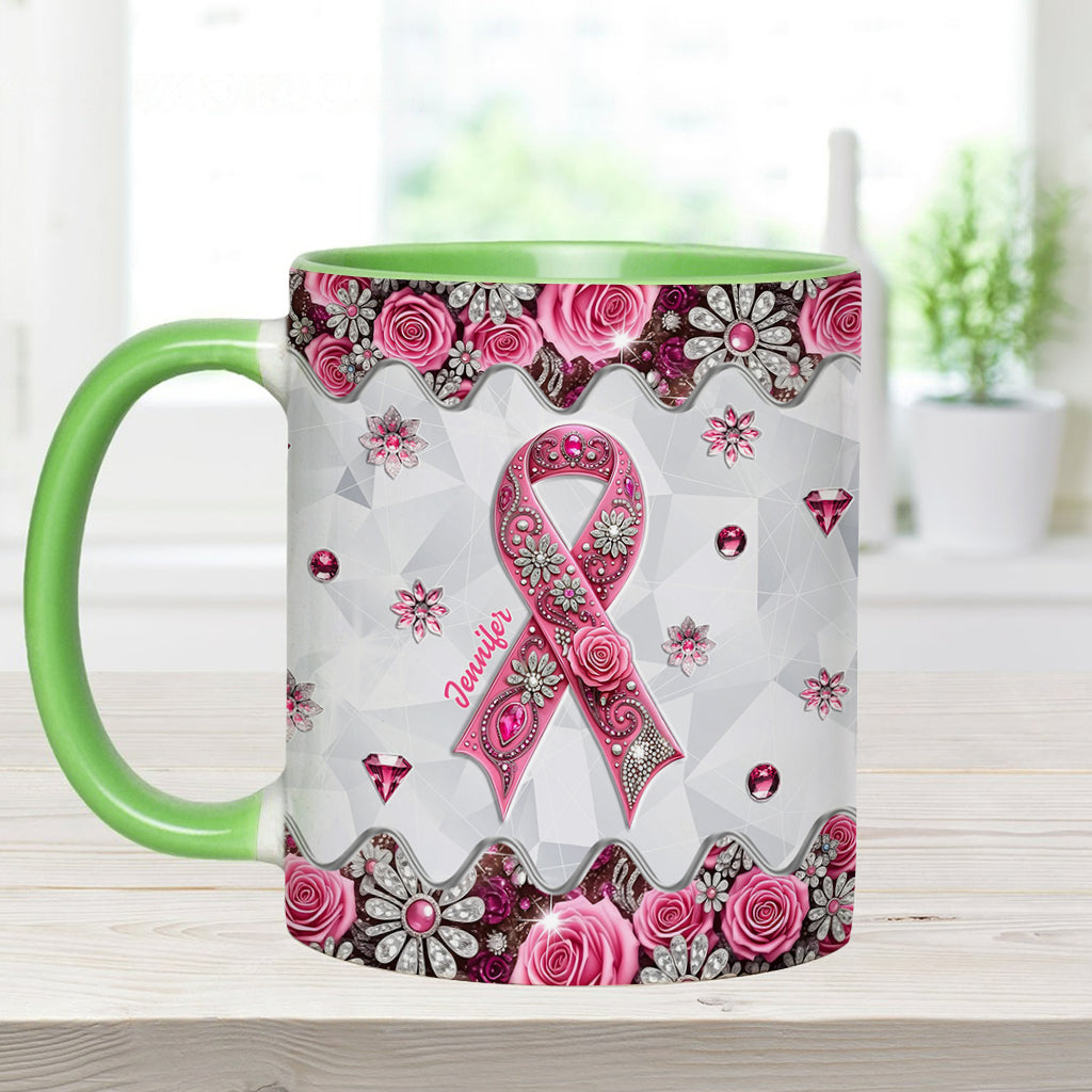 Breast Cancer Awareness - Personalized Breast Cancer Awareness Accent Mug