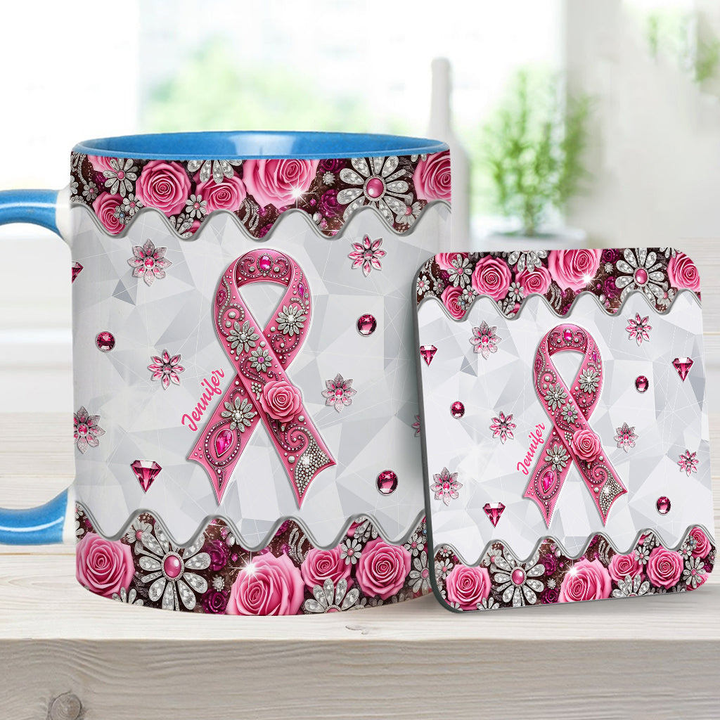 Breast Cancer Awareness - Personalized Breast Cancer Awareness Accent Mug