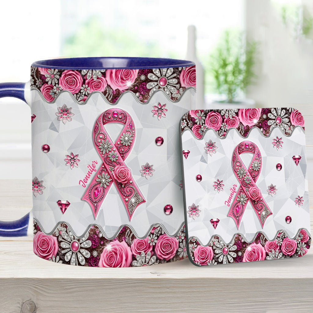 Breast Cancer Awareness - Personalized Breast Cancer Awareness Accent Mug