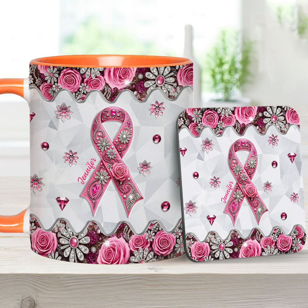 Breast Cancer Awareness - Personalized Breast Cancer Awareness Accent Mug