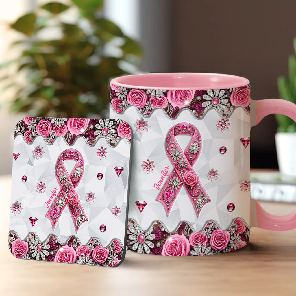 Breast Cancer Awareness - Personalized Breast Cancer Awareness Accent Mug
