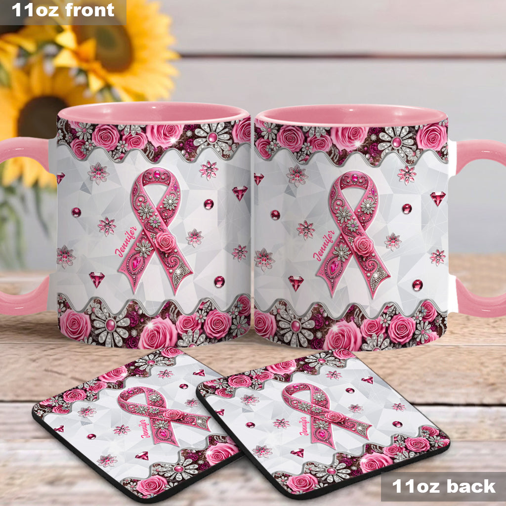 Breast Cancer Awareness - Personalized Breast Cancer Awareness Accent Mug
