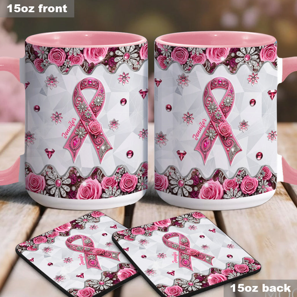Breast Cancer Awareness - Personalized Breast Cancer Awareness Accent Mug