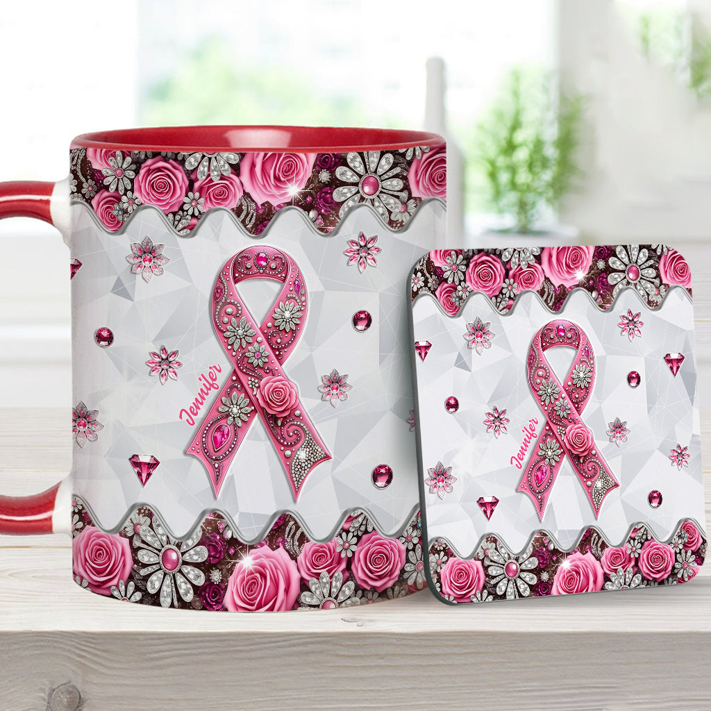 Breast Cancer Awareness - Personalized Breast Cancer Awareness Accent Mug