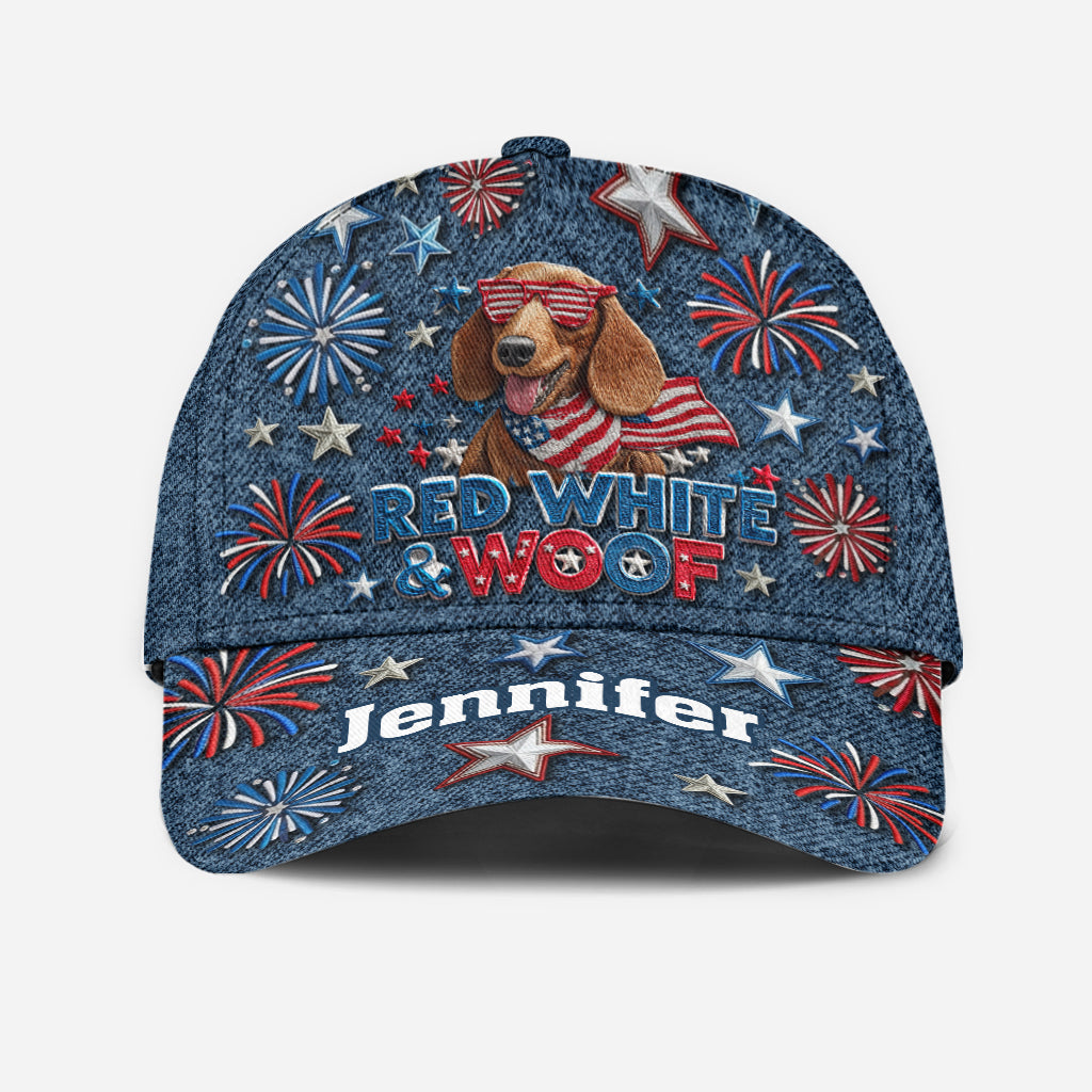 Red White & Woof - Personalized Dog Classic Cap