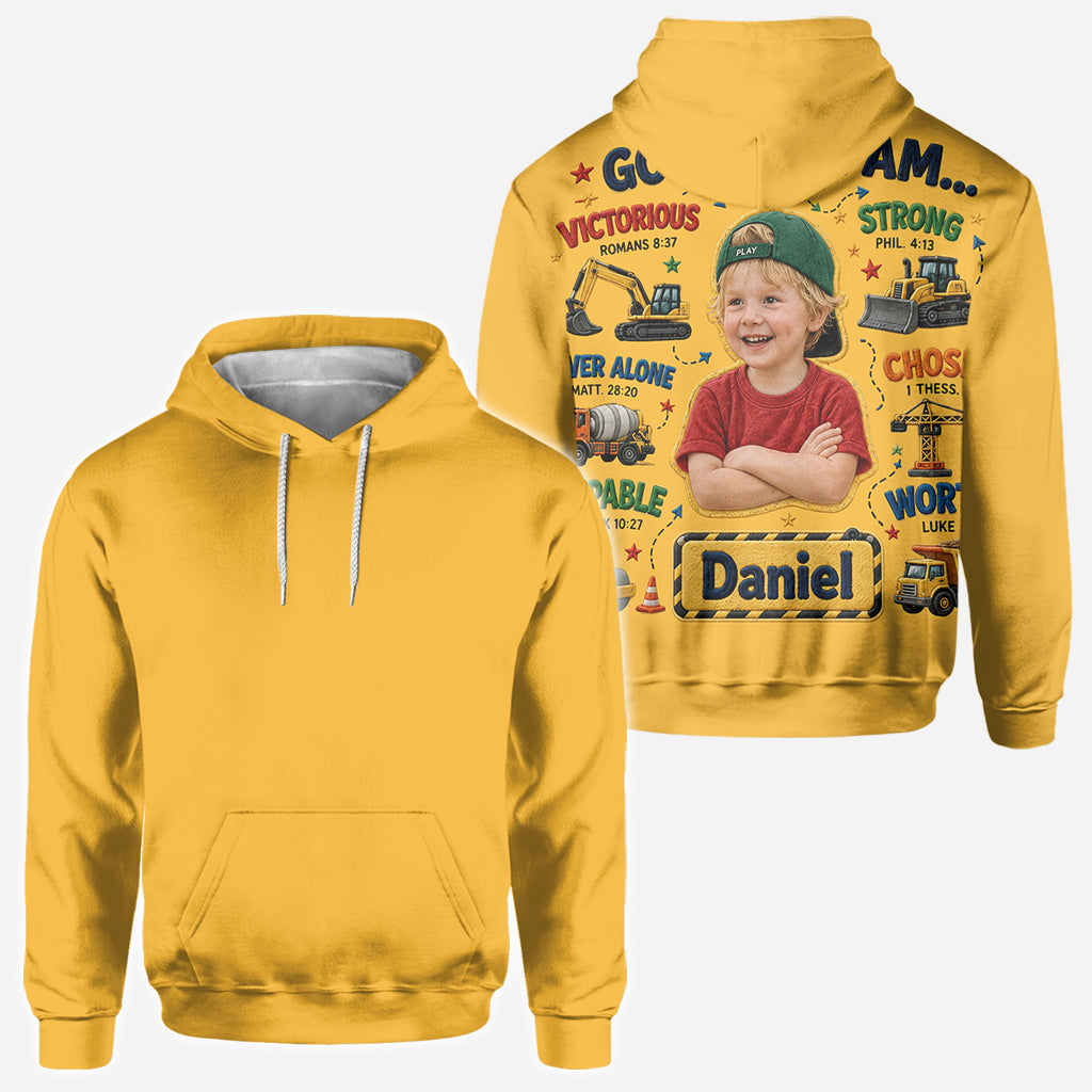 God Says I Am - Personalized Kid All Over Shirt