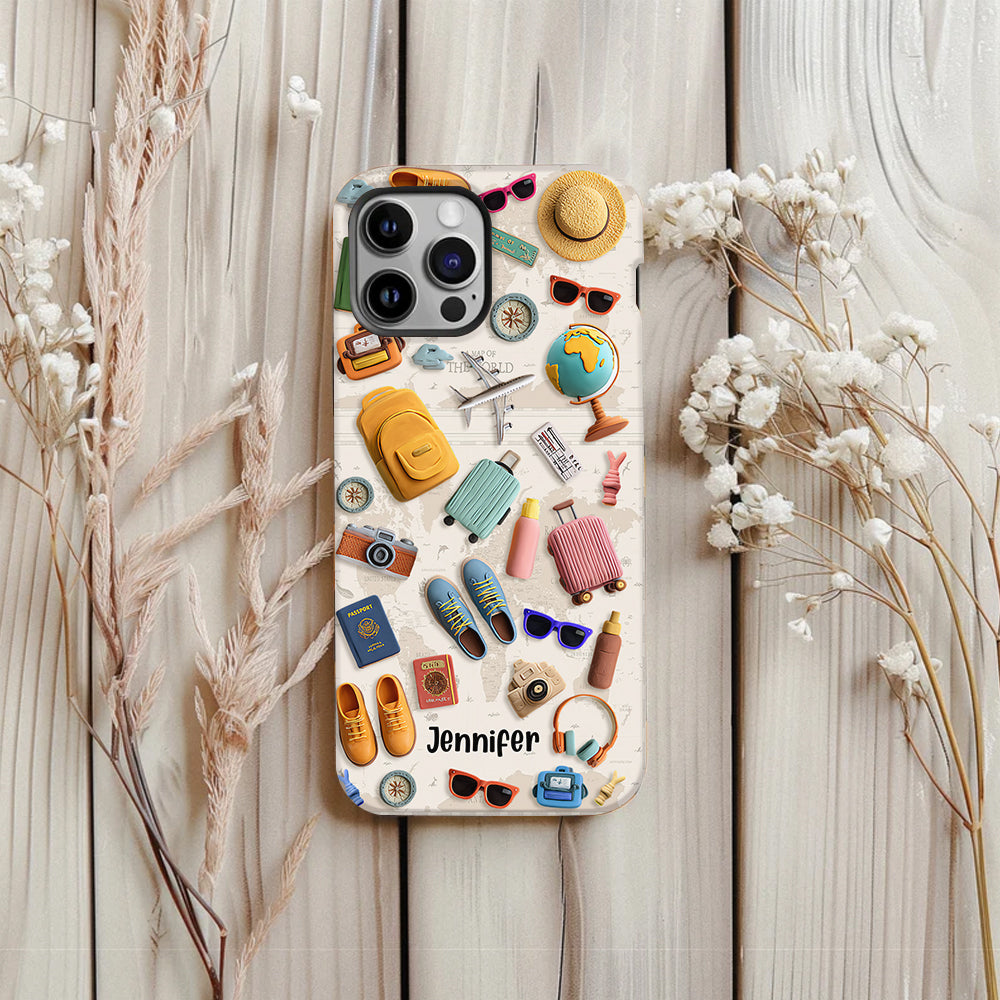 Just A Girl Who Loves Traveling - Personalized Travelling Full Print Phone Case