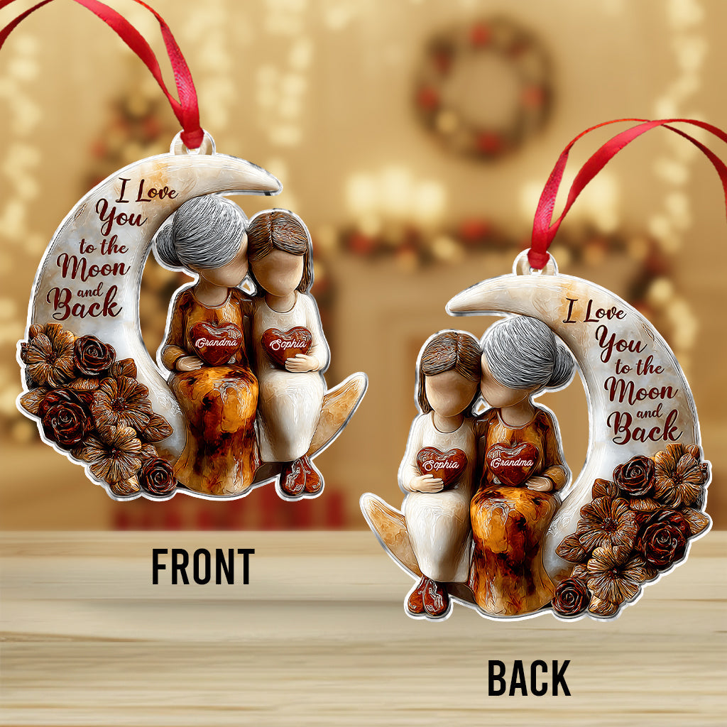 Love You To The Moon And Back - Personalized Grandma Ornament