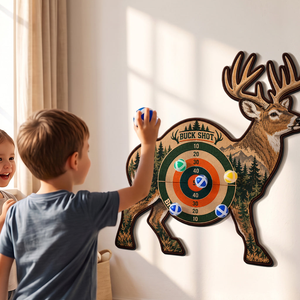 Buck Shot - Personalized Hunting Sticky Ball Dart Board Set
