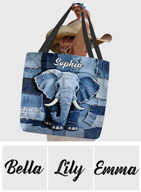 Sac fourre-tout personnalisé Love Elephant -