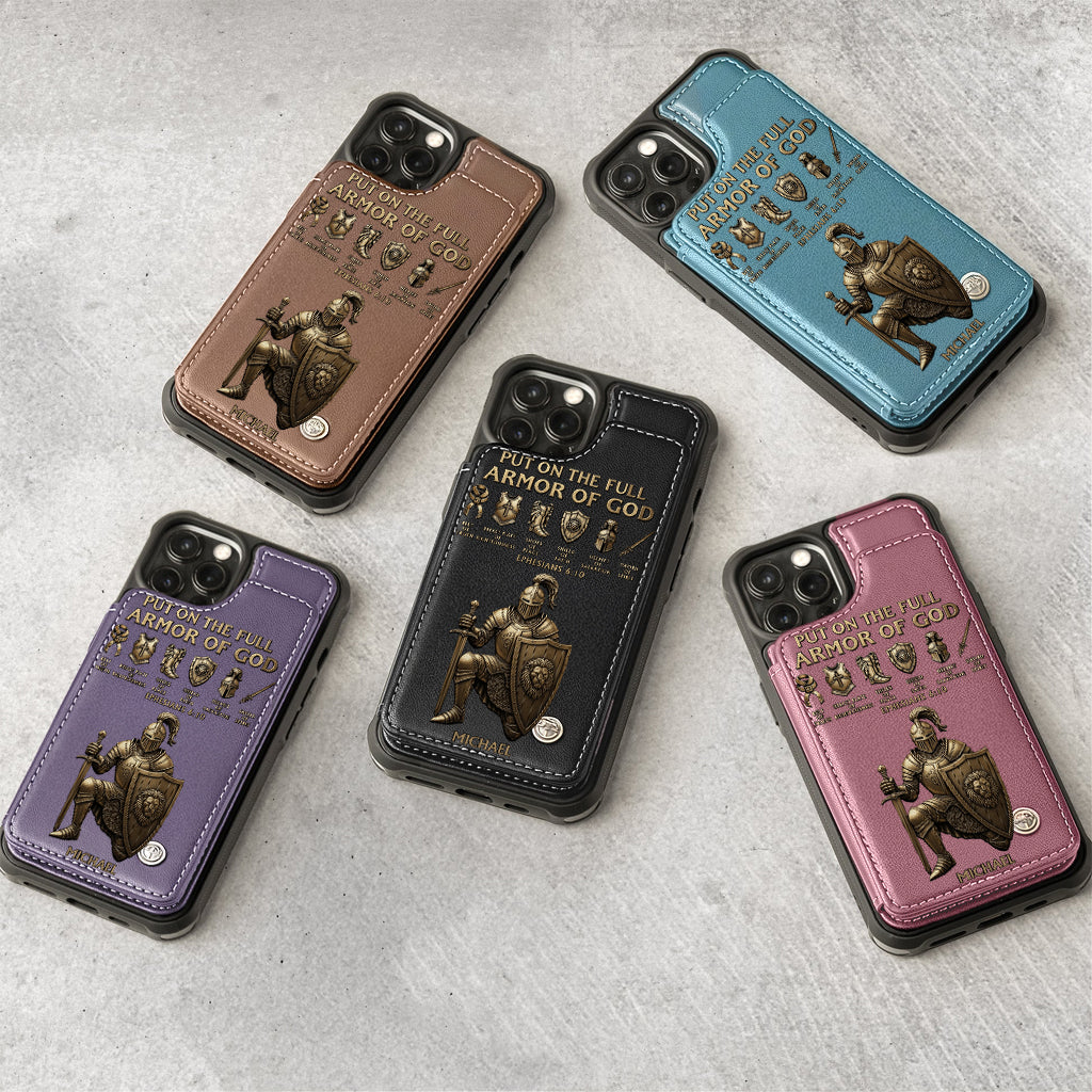 Revêtez l'armure complète de Dieu - Étui portefeuille chrétien personnalisé pour téléphone
