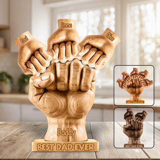 Best Dad Ever - Personalized Father Custom Shaped Acrylic Plaque