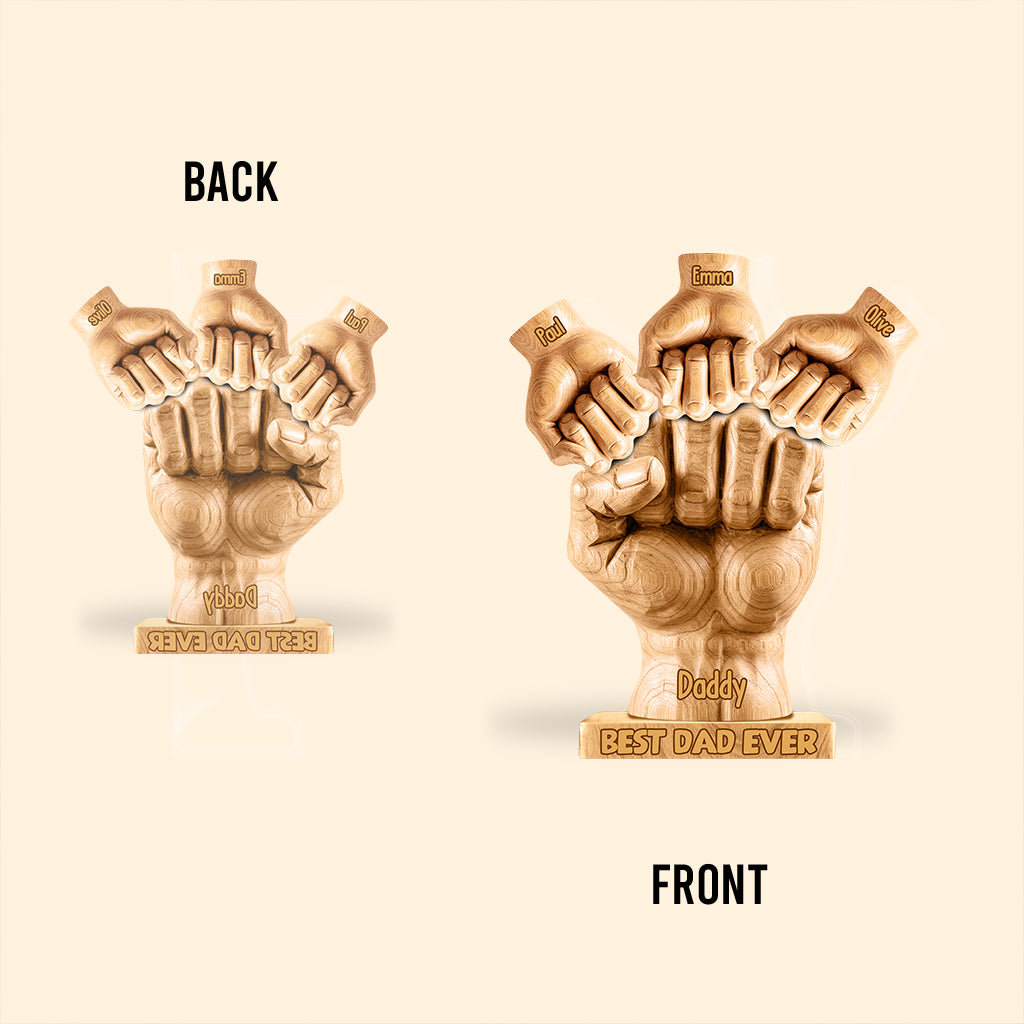 Meilleur papa du monde - Plaque acrylique personnalisée « Papa » en forme de papa