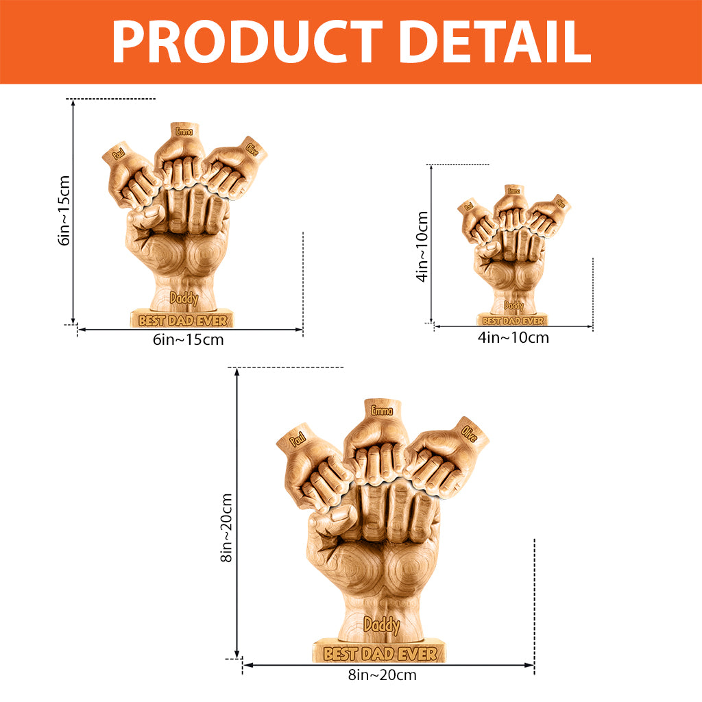 Meilleur papa du monde - Plaque acrylique personnalisée « Papa » en forme de papa