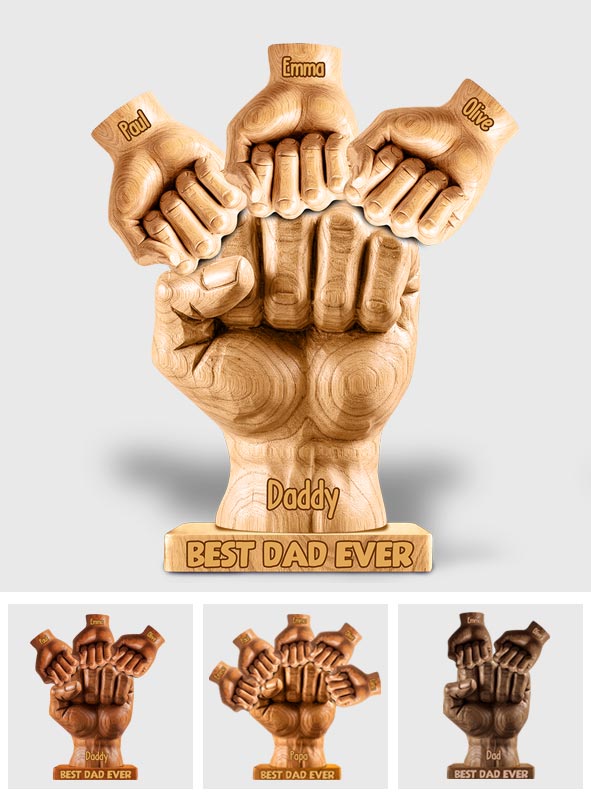 Meilleur papa du monde - Plaque acrylique personnalisée « Papa » en forme de papa