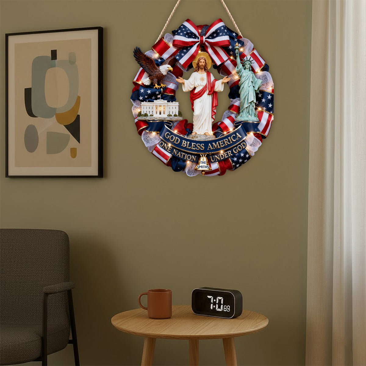 God Bless America - Personalized Patriot LED Light Acrylic Sign