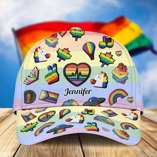 Pride Rainbow - Personalized LGBT Support Classic Cap