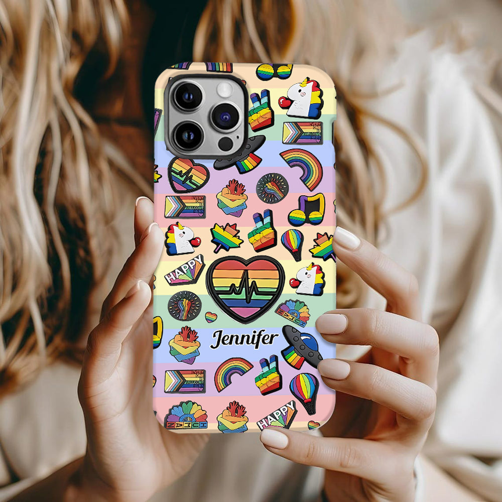 Pride Rainbow - Personalized LGBT Support Full Print Phone Case & Phone Grip