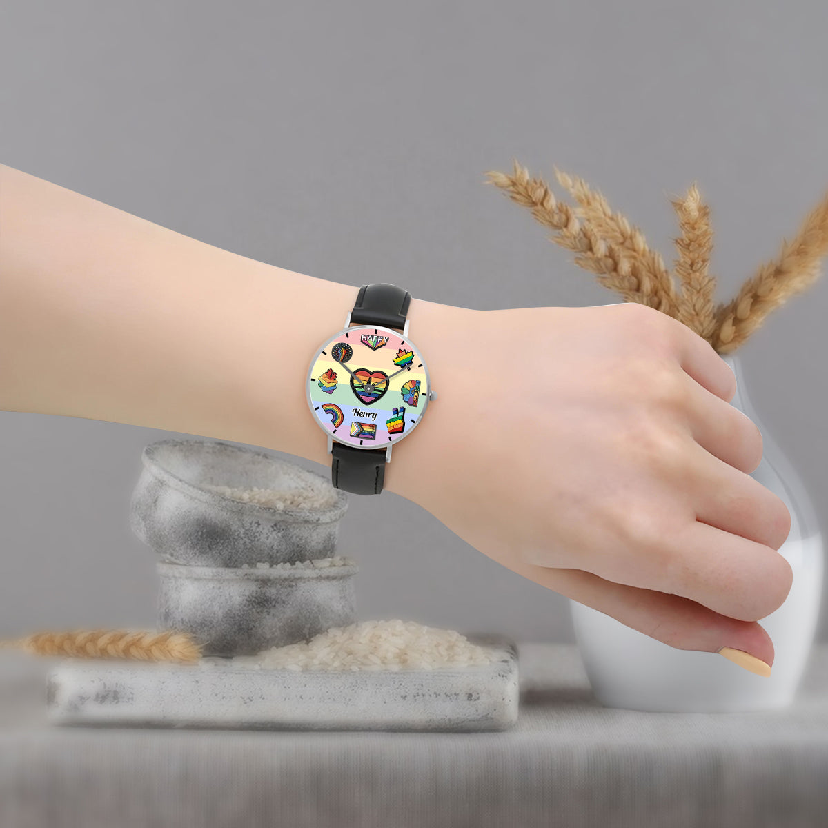 Pride Rainbow - Personalized LGBT Support Hand Watch