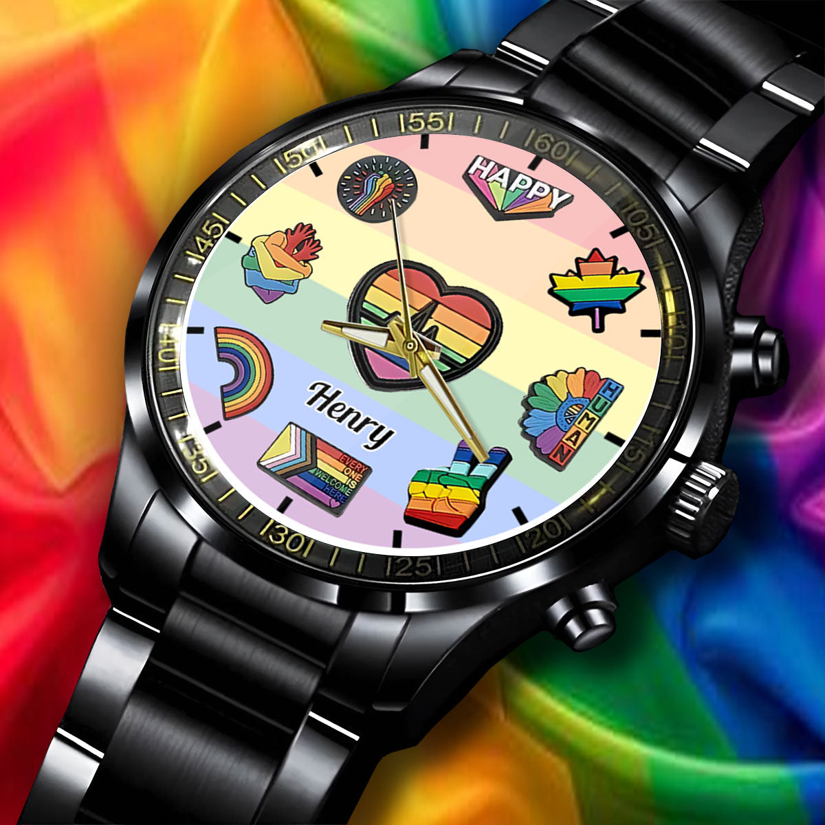 Pride Rainbow - Personalized LGBT Support Hand Watch
