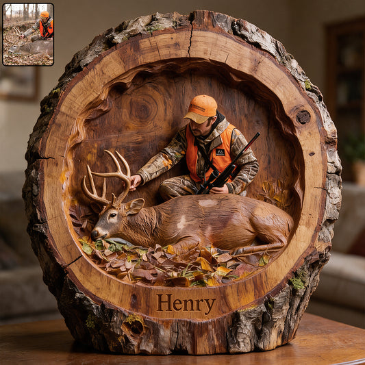 Saison de Chasse - Plaque en Bois Personnalisée en Forme Unique
