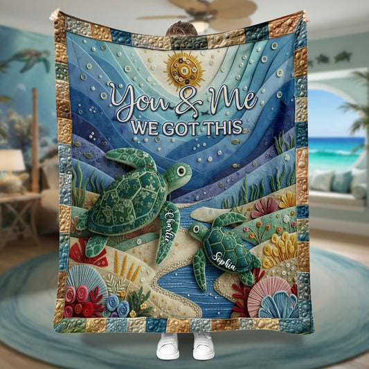 Couverture personnalisée Tortue « Toi et moi, on gère »