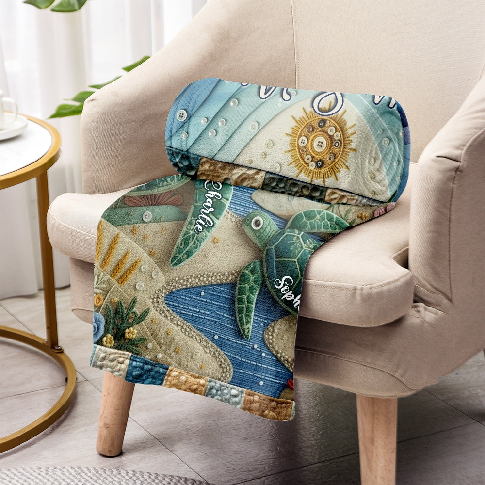 Couverture personnalisée Tortue « Toi et moi, on gère »