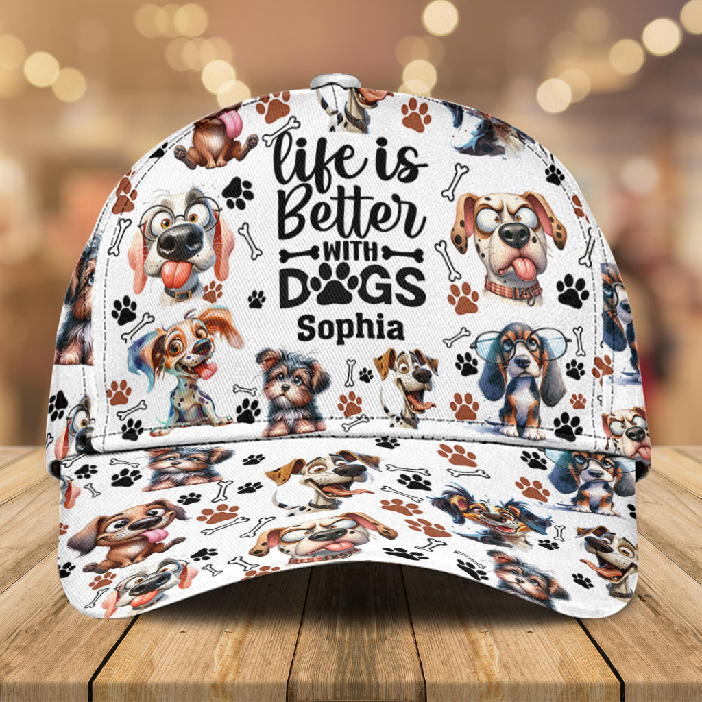 La vie est plus belle avec des chiens - Casquette classique personnalisée pour chien