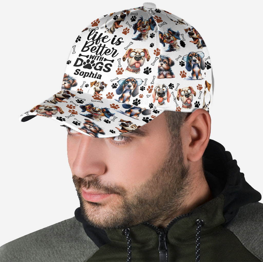 La vie est plus belle avec des chiens - Casquette classique personnalisée pour chien