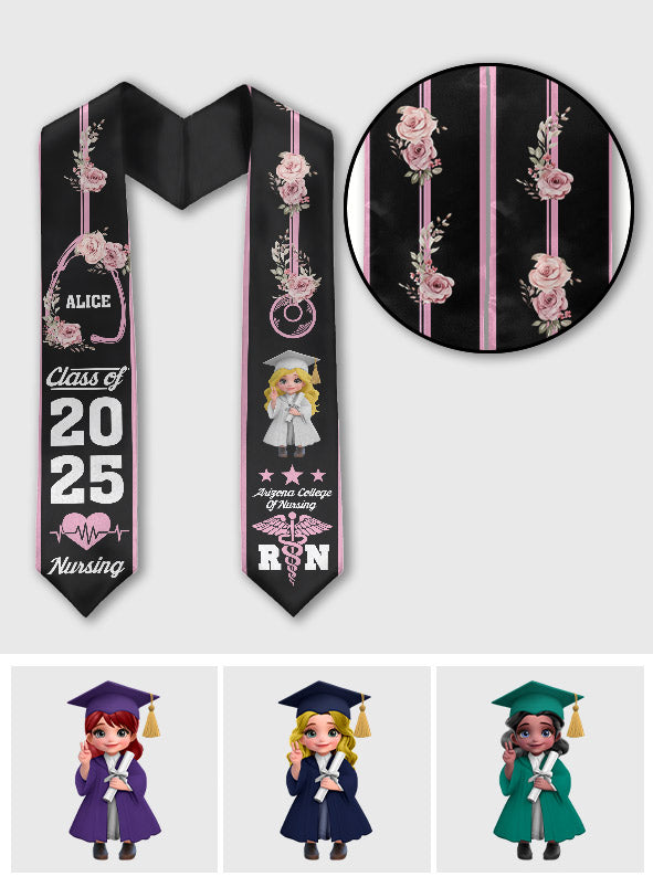 Écharpe de remise de diplômes en soins infirmiers personnalisée