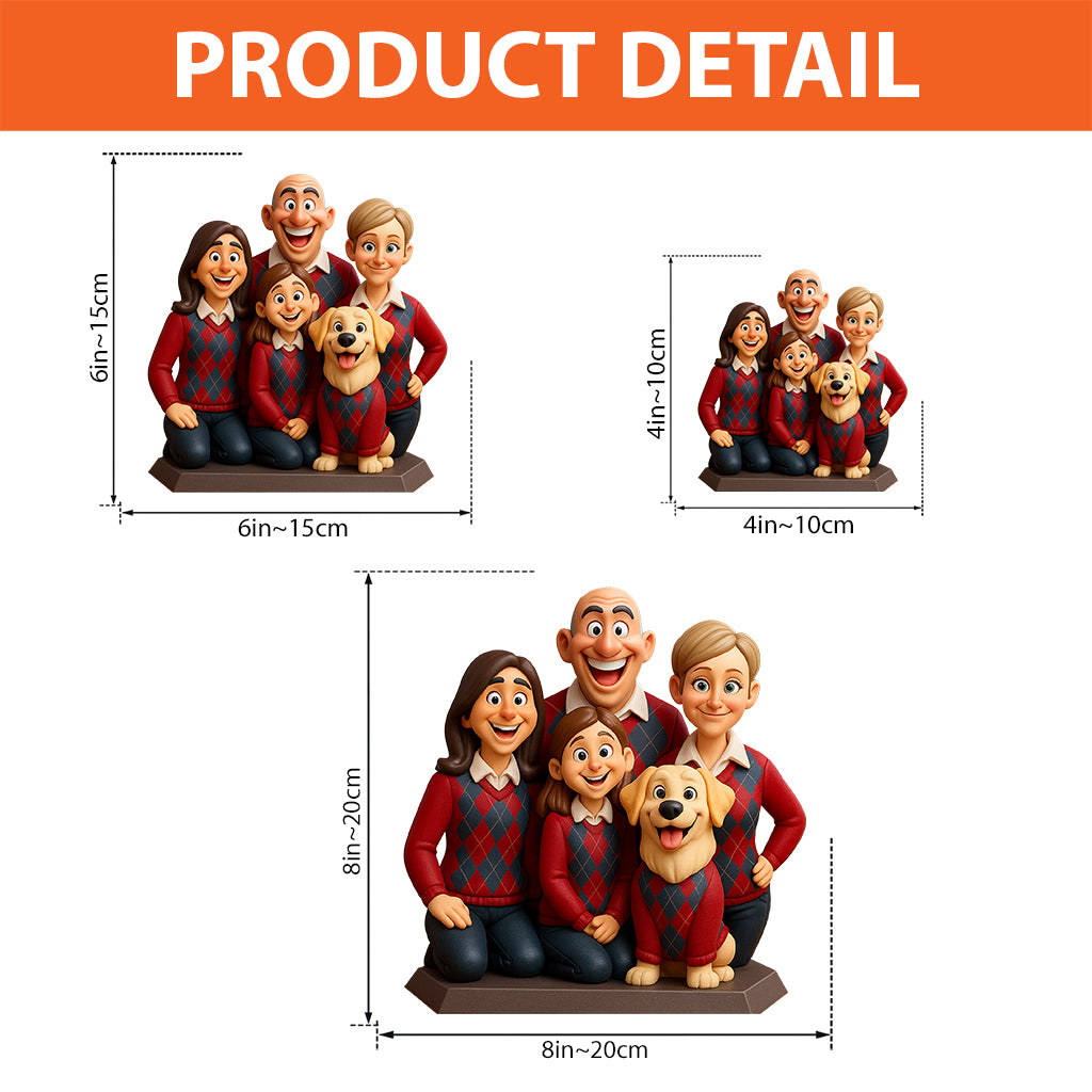 Funny Gift Cartoonish Exaggerated Mascot Style - Personalized Family Custom Shaped Acrylic Plaque