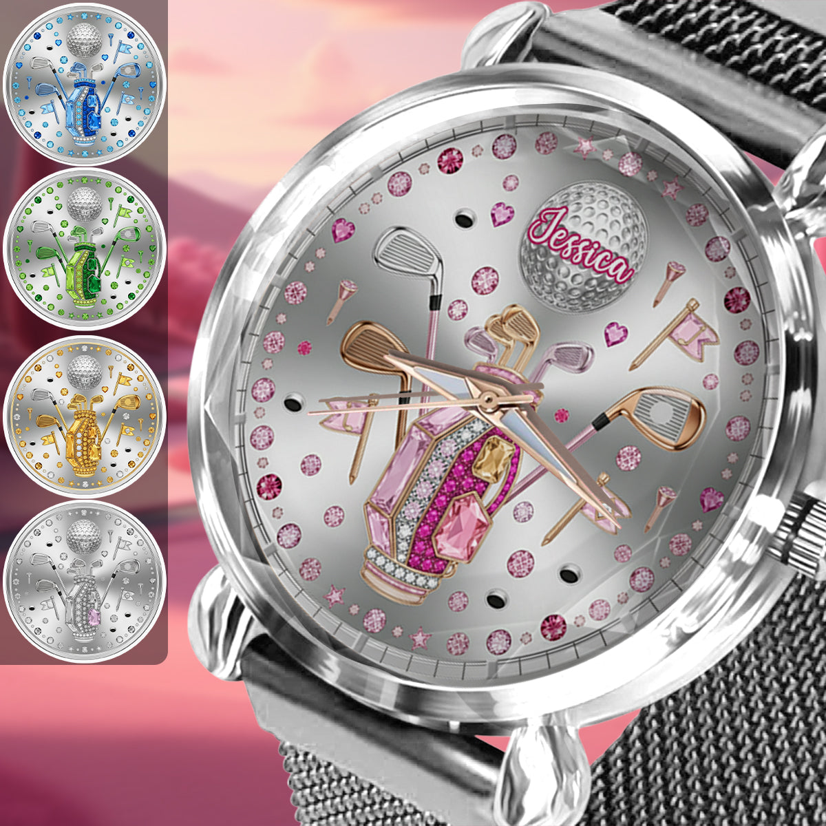 Montre-bracelet personnalisée pour femme Love Golf - Golf 
