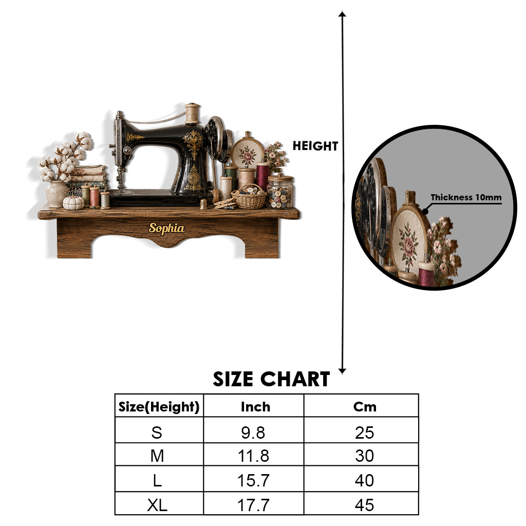 Sewing Mends The Soul - Personalized Sewing Wooden Floating Shelf