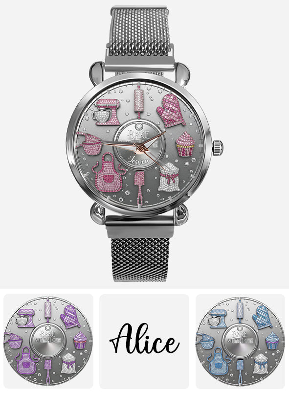 Bake With Love - Montre-bracelet personnalisée pour femmes pâtissières