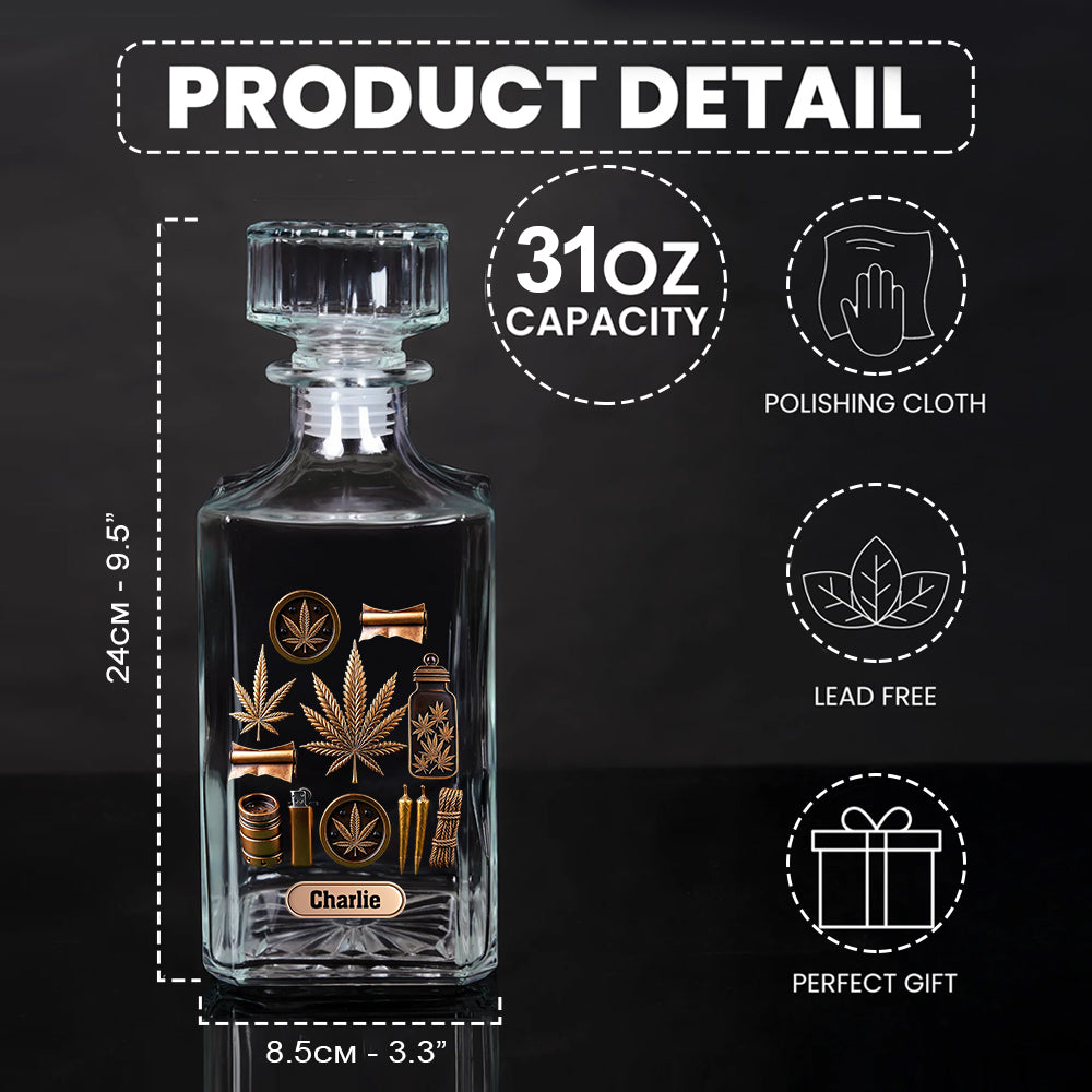 Magic Leaf - Coffret carafe à whisky au cannabis personnalisée