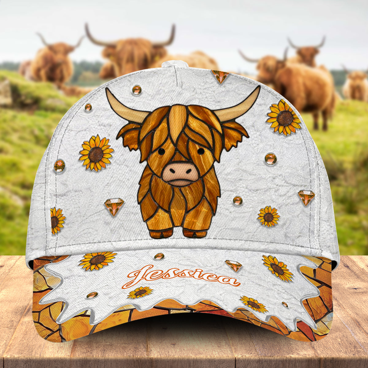 Adorable vache des Highlands - Casquette classique personnalisée vache des Highlands