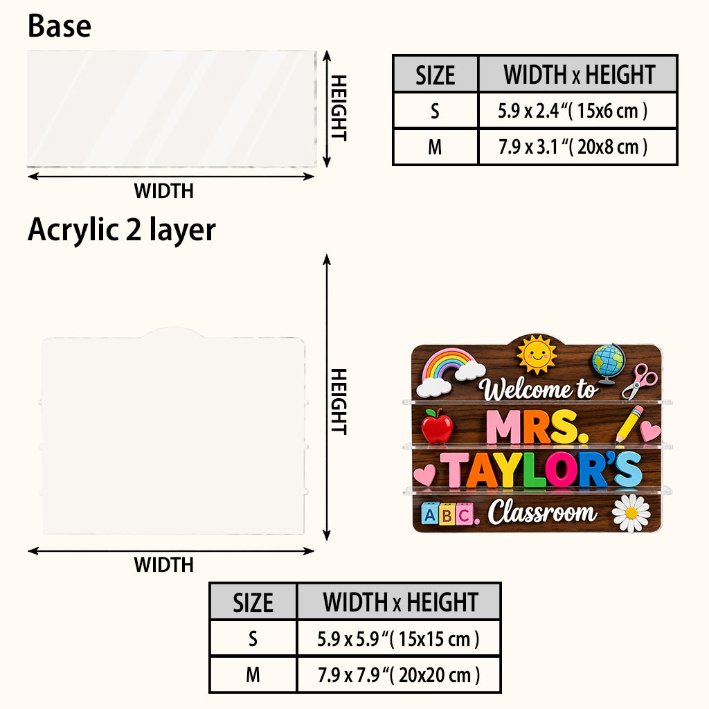 Welcome To Teacher's Classroom - Personalized Teacher 2-Layer Acrylic Freestanding