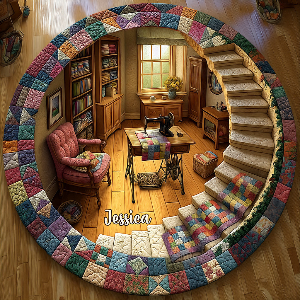 Sewing Room - Personalized Sewing Round Rug