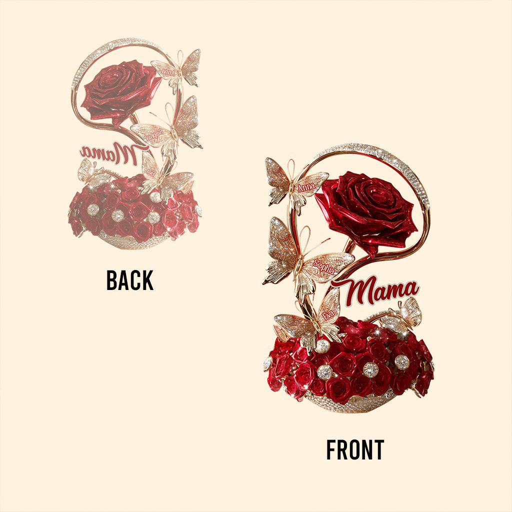 Belles roses pour maman, grand-mère… - Plaque acrylique personnalisée en forme de mère