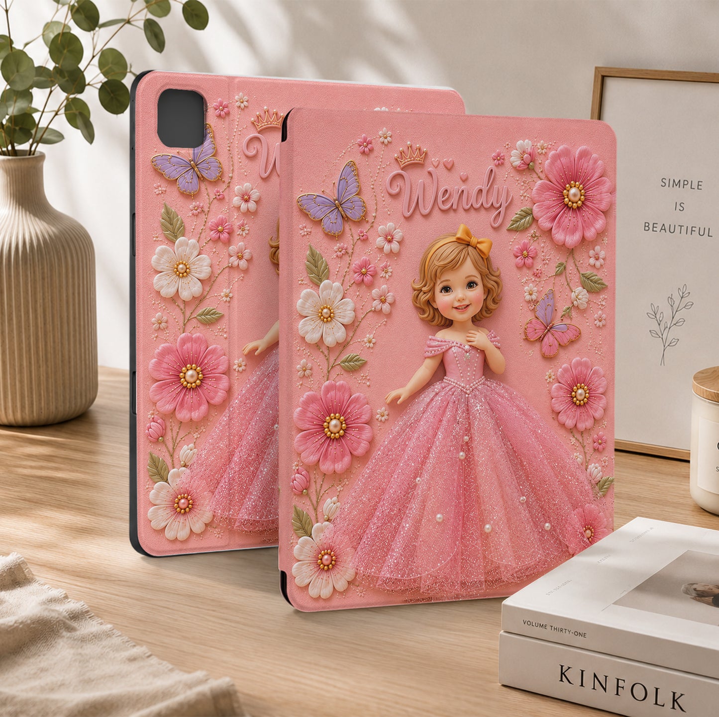 Perfect Princess Case Gift For Kids - Personalized Kid Tablet Cover With Pen Slot