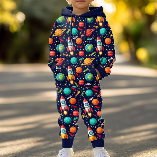 Vaisseau spatial - Sweat à capuche et pantalon de jogging personnalisés pour enfant