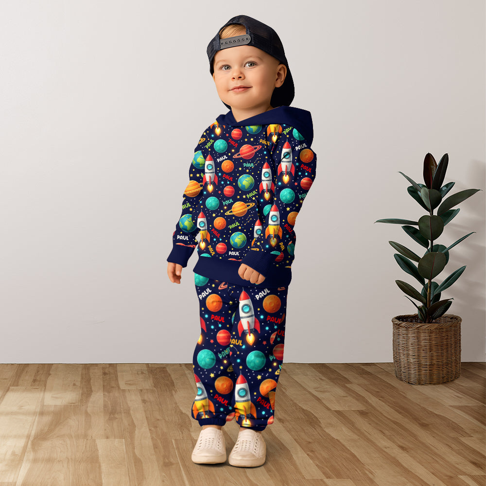 Vaisseau spatial - Sweat à capuche et pantalon de jogging personnalisés pour enfant