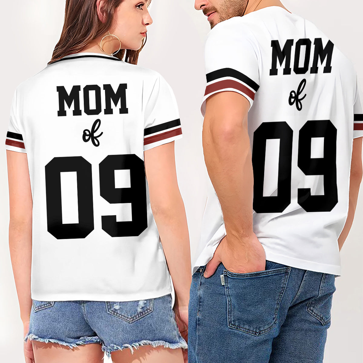 Football Mom/ Dad/ Nana/ Papa/ Uncle/ Aunt.... - Personalized Football Fully Printed V-Neck T-Shirt