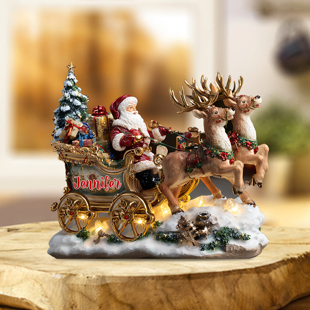 Nuit du Père Noël - Plaque acrylique personnalisée de Noël en forme de pièce